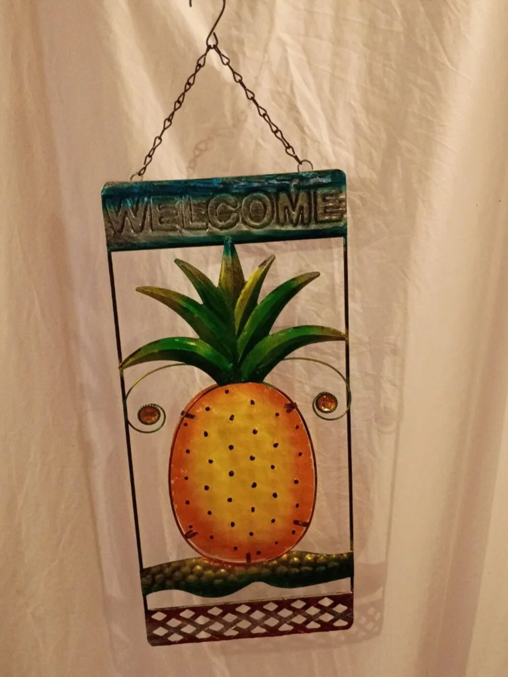 Glass Pineapple Welcome Sign